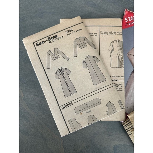 See and Sew Vintage Uncut Misses Jacket and Dress Size 14/16/18 Pattern No 5268 - Picture 6 of 7